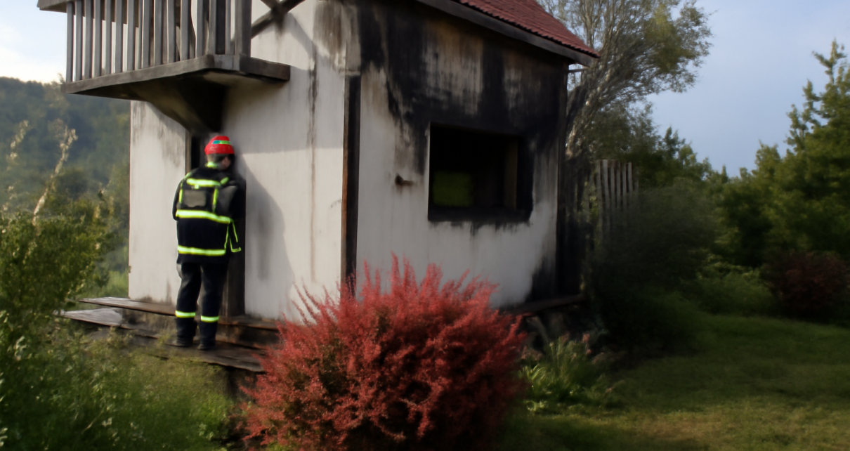 Intervenție Rapidă a Pompierilor la un Incendiu de Cabană în Cluj, Prevenind o Explozie