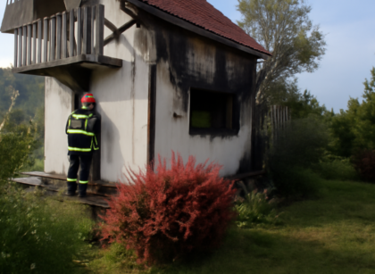 Intervenție Rapidă a Pompierilor la un Incendiu de Cabană în Cluj, Prevenind o Explozie